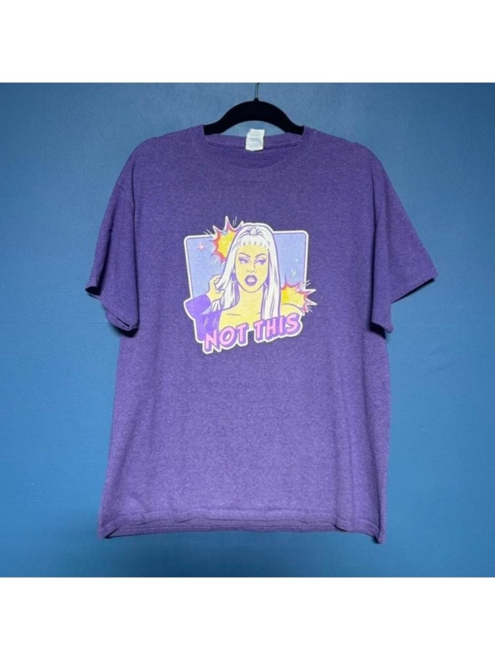Jan Drag Queen T Shirt Men's Size Large Purple Crewneck Jansport RPDR‎ Not This